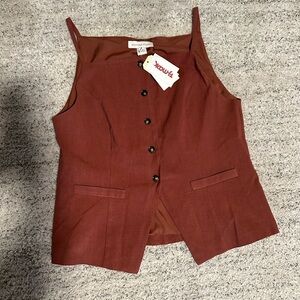 Brown Button-Up Vest